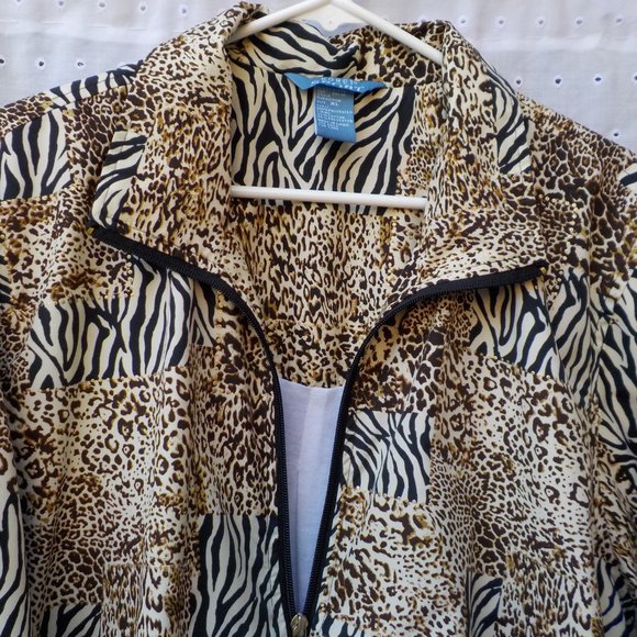 EUC Lightweight Koret Sport Front Zip Animal Print Jacket XL - Picture 3 of 14